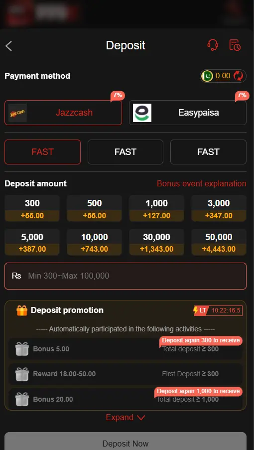 999X Deposit Interface